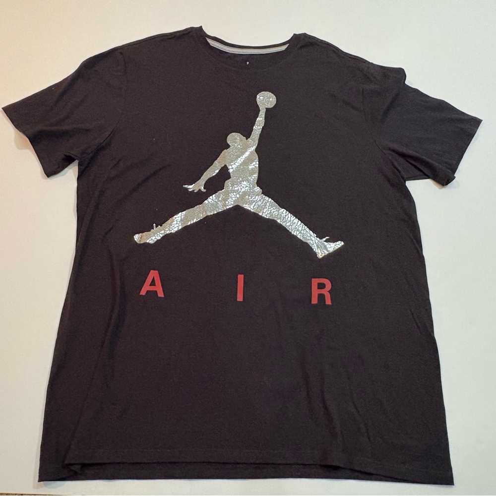 Nike Black T-Shirt with Silver Jumpman | Size XL